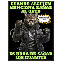 Póster Semibrillante de Gato con Marco Metal 