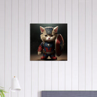 Panel de aluminio impresión de gato "Michi Captain America"