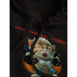 Sudadera con Capucha Unisex Estampado de Gato "Saiyajin Fitness" Michilandia | La tienda online de los fans de gatos