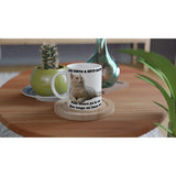 Taza Blanca con Impresión de Gato "Gato del Día" Michilandia | La tienda online de los fans de gatos