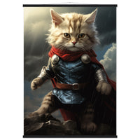 Póster semibrillante de gato con colgador "Thor Felino" Gelato