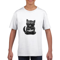 Camiseta Junior Unisex Estampado de Gato 