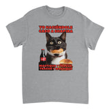 Camiseta unisex estampado de gato "Masticar y Tragar" Michilandia | La tienda online de los fans de gatos