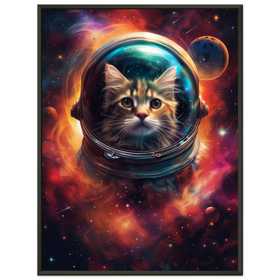 Póster Semibrillante de Gato con Marco Metal 