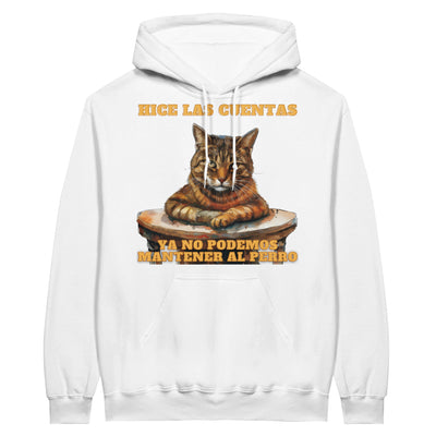 Sudadera con Capucha Unisex Estampado de Gato "Economista Felino" Michilandia | La tienda online de los fans de gatos