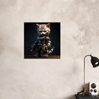 Panel de aluminio impresión de gato "War Meowchine" Gelato