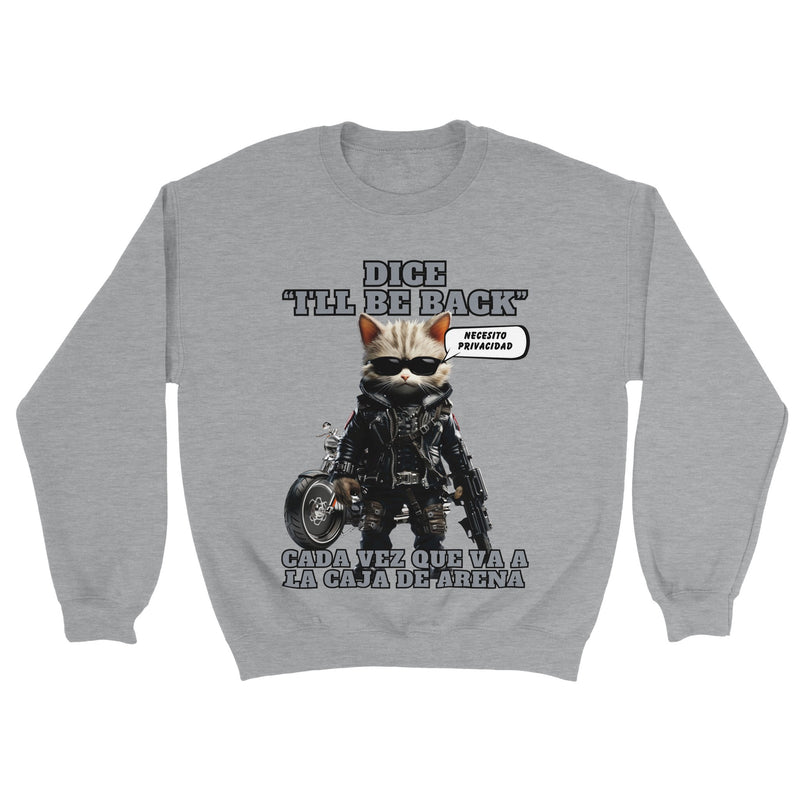 Sudadera unisex estampado de gato "I'll Be Back" Michilandia | La tienda online de los amantes de gatos