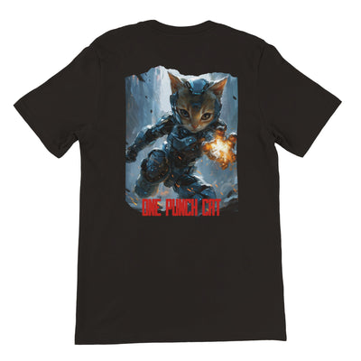 Camiseta Prémium Unisex Impresión Trasera de Gato 