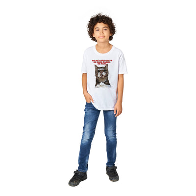 Camiseta Junior Unisex Estampado de Gato "Dulce Travieso" Michilandia | La tienda online de los fans de gatos