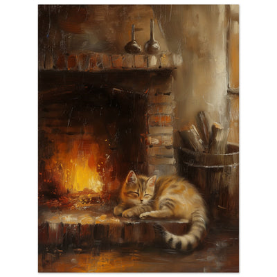 Panel de aluminio impresión de gato "Compañero Chimenea" Michilandia | La tienda online de los fans de gatos