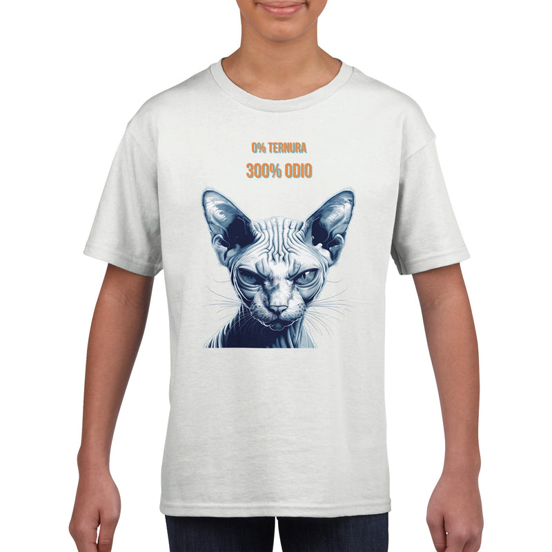 Camiseta Junior Unisex Estampado de Gato 