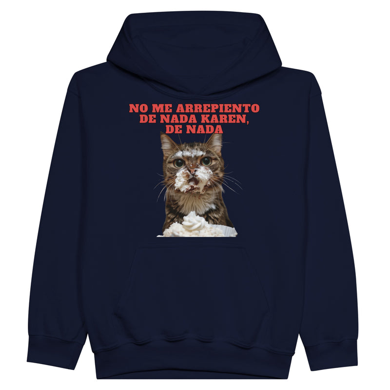 Sudadera con capucha júnior estampado de gato "Dulce Travieso" Michilandia | La tienda online de los fans de gatos