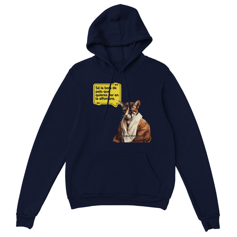 Sudadera con Capucha Unisex Estampado de Gato "Mahatma Michi Gandhi" Michilandia | La tienda online de los amantes de gatos