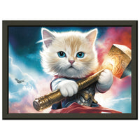 Póster semibrillante de gato con marco metal "Cosmic Kitty Thor" Gelato