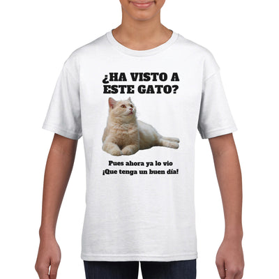 Camiseta Junior Unisex Estampado de Gato 