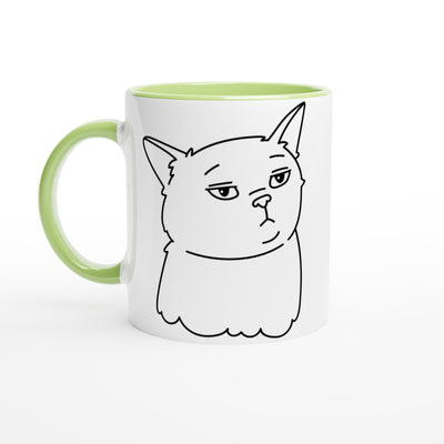 Taza Bicolor con Impresión de Gato "Aburrimiento Felino" Michilandia