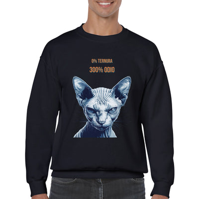 Sudadera Unisex Estampado de Gato "Sphynx Implacable" Michilandia