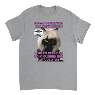 Camiseta Unisex Estampado de Gato "Elegancia Gatuna" Michilandia | La tienda online de los fans de gatos