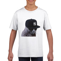 Camiseta Junior Unisex Estampado de Gato 