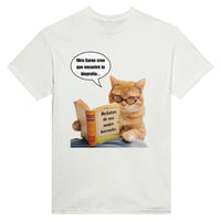 Camiseta Unisex Estampado de Gato "Biografía de Karen" Michilandia