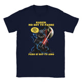 Camiseta unisex estampado de gato "Darth Miau" Navy