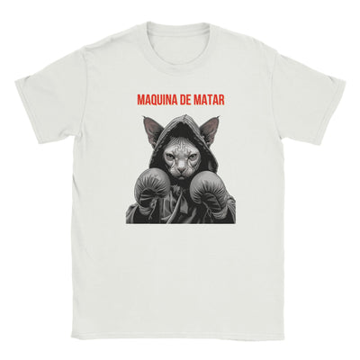 Camiseta Junior Unisex Estampado de Gato "Maquina de matar" Michilandia