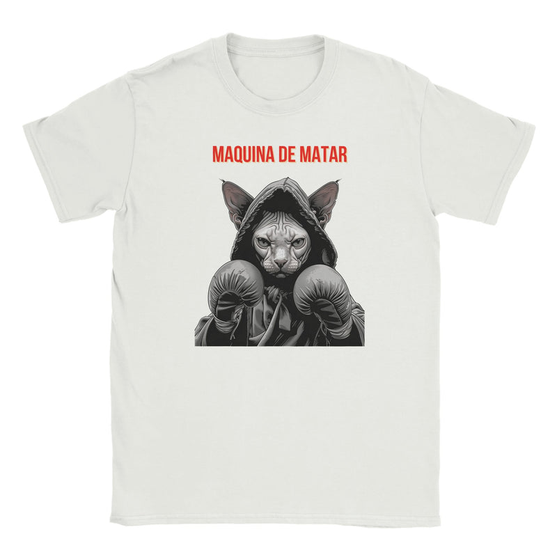 Camiseta Junior Unisex Estampado de Gato "Maquina de matar" Michilandia