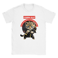 Camiseta unisex estampado de gato "COBRA KAT" White