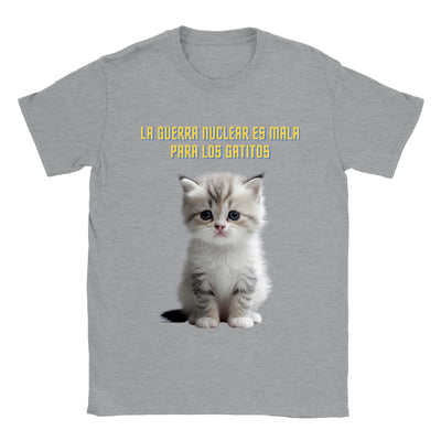 Camiseta unisex estampado de gato "Guerra nuclear" Gelato