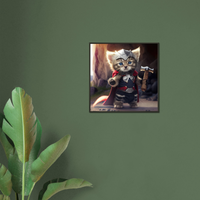 Póster semibrillante de gato con marco metal "Mewlnir" Gelato