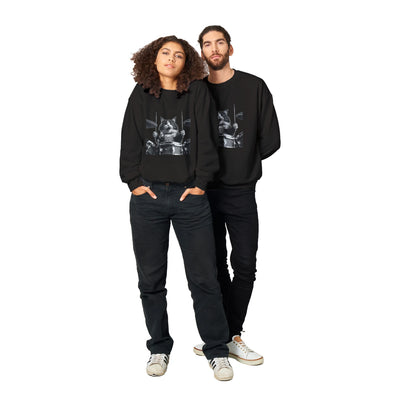 Sudadera Unisex Estampado de Gato "Batería Gatuna" Michilandia | La tienda online de los fans de gatos