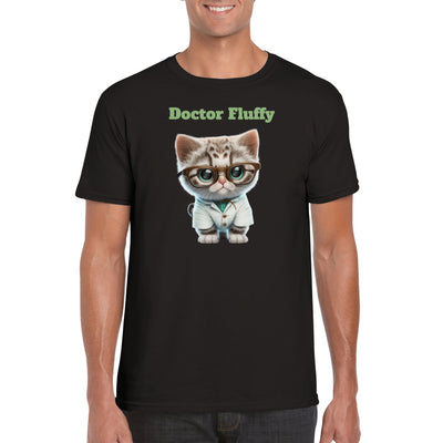 Camiseta unisex estampado de gato "Doctor Fluffy" Gelato