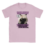 Camiseta Junior Unisex Estampado de Gato "Elegancia Gatuna" Michilandia | La tienda online de los fans de gatos