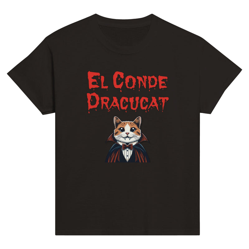 Camiseta Junior Unisex Estampado de Gato "Conde Dracucat" Michilandia | La tienda online de los fans de gatos