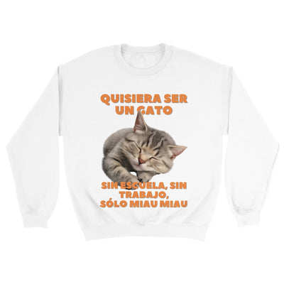 Sudadera Unisex Estampado de Gato "Vida de Miau" Michilandia | La tienda online de los fans de gatos