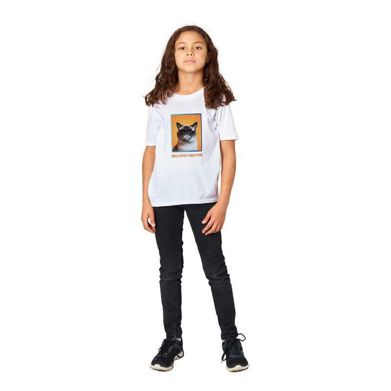 Camiseta Junior Unisex Estampado de Gato "Gruñón Sarcástico" Michilandia