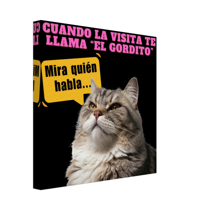 Lienzo de Gato "Mira Quién Habla" Michilandia | La tienda online de los amantes de gatos