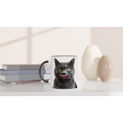 Taza Bicolor con Impresión de Gato "Sonrisa Cartoon" Michilandia