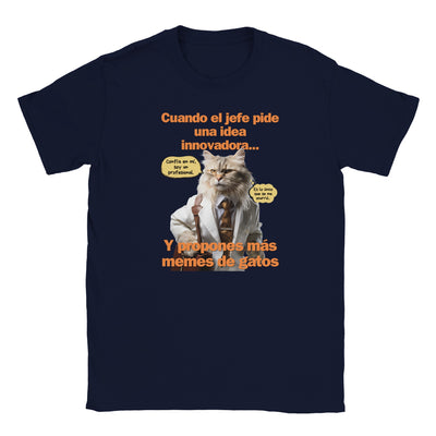 Camiseta Junior Unisex Estampado de Gato "Estrategia Miau" Michilandia | La tienda online de los fans de gatos