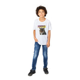 Camiseta Junior Unisex Estampado de Gato "Miau Indiferente" Michilandia