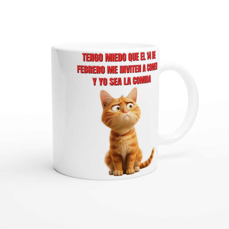 Taza Blanca con Impresión de Gato "Cita Miau" Michilandia | La tienda online de los fans de gatos