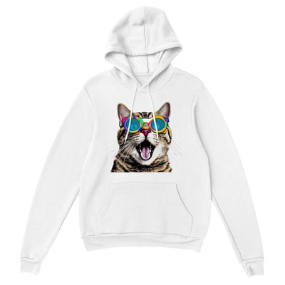 Sudadera con capucha unisex estampado de gato "Rainbow Glasses" Gelato