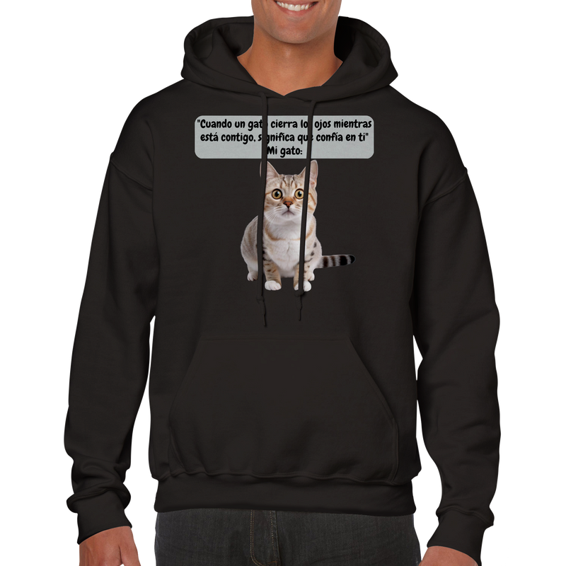 Sudadera con capucha unisex estampado de gato 