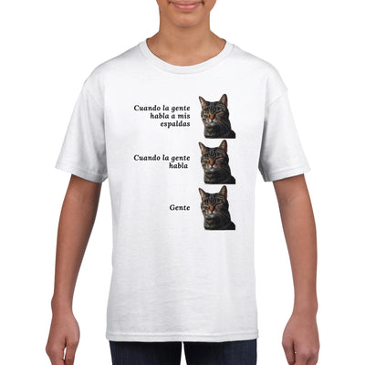 Camiseta Junior Unisex Estampado de Gato 