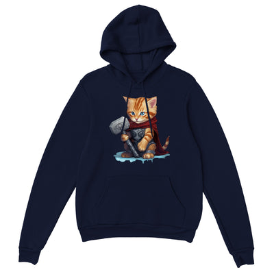 Sudadera con capucha unisex estampado de gato "Mighty Feline" Gelato