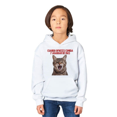 Sudadera con capucha júnior estampado de gato 