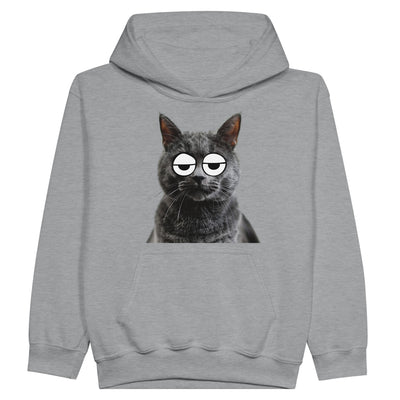 Sudadera con capucha júnior estampado de gato "Somnoliento Chartreux" Michilandia