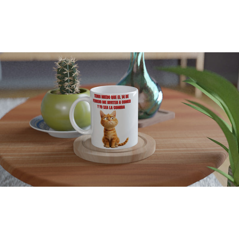 Taza Blanca con Impresión de Gato "Cita Miau" Michilandia | La tienda online de los fans de gatos