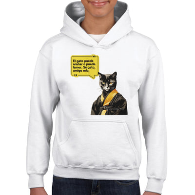 Sudadera con capucha júnior estampado de gato 