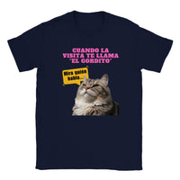 Camiseta júnior unisex estampado de gato "Mira Quién Habla" Michilandia | La tienda online de los amantes de gatos